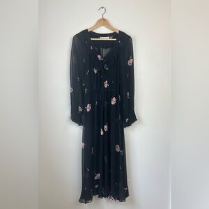 Vintage Albert Nipon Sheer Floral Maxi Dress